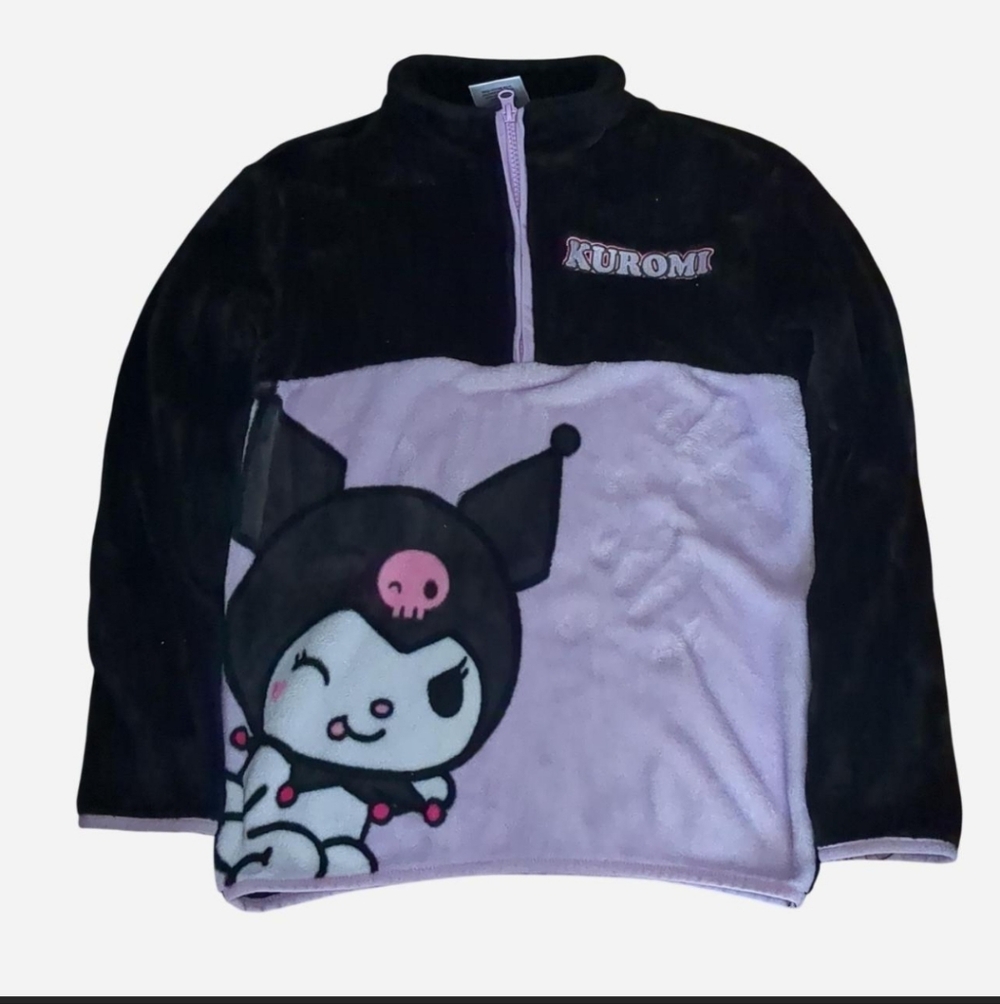 Adorably cozy official Sanrio Kuromi fleece pullover Size XL - Picture 4 of 8